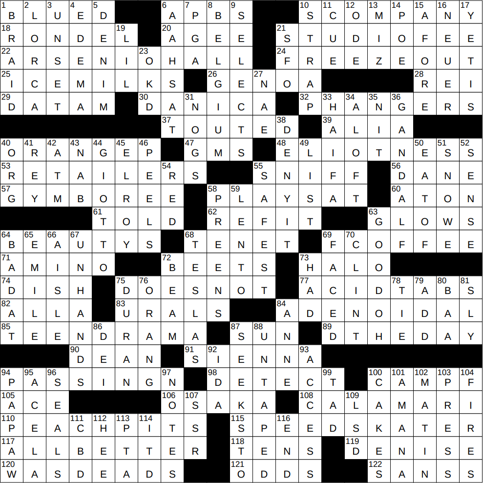 bond classification nyt crossword