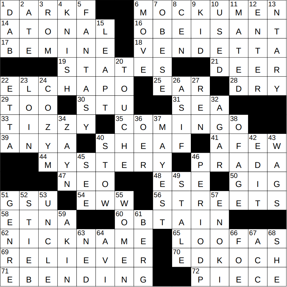 0424 25 NY Times Crossword 24 Apr 25 Thursday NYXCrossword