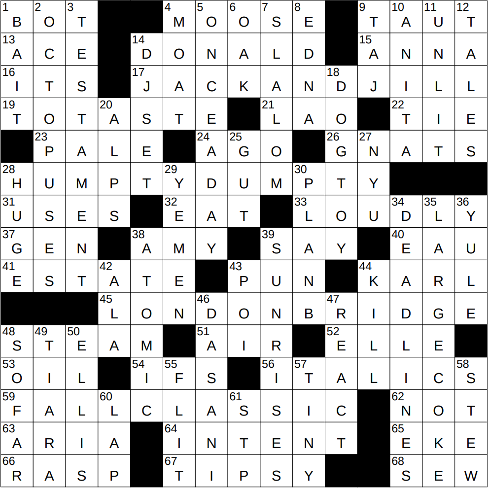 1028 24 NY Times Crossword 28 Oct 24 Monday NYXCrossword
