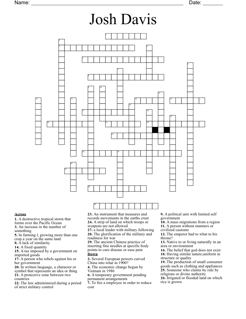 actress davis crossword clue