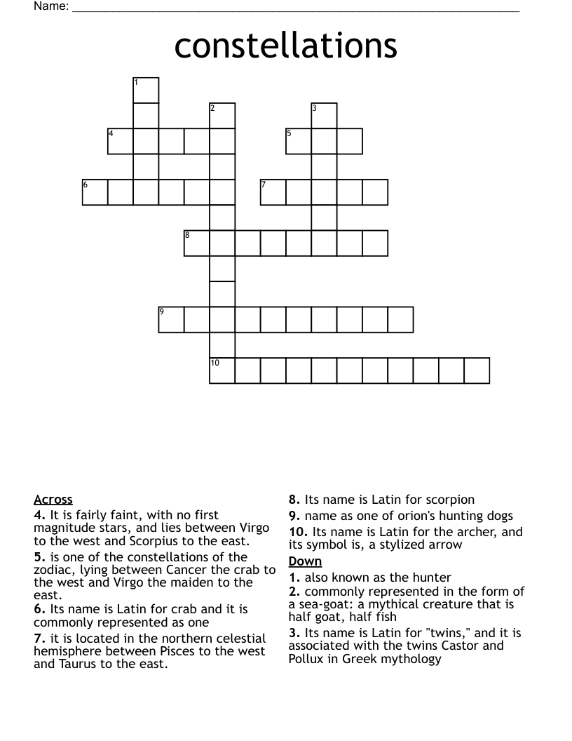 Altar Constellation Crossword Puzzle Clue