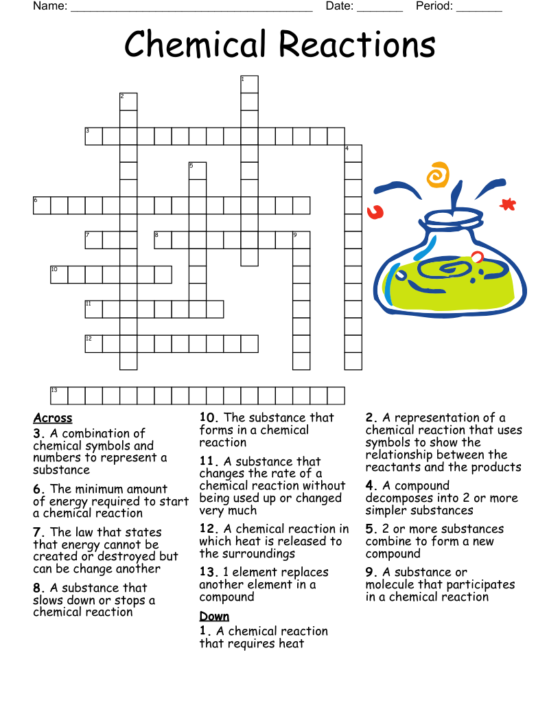 Chemistry Project Crossword WordMint