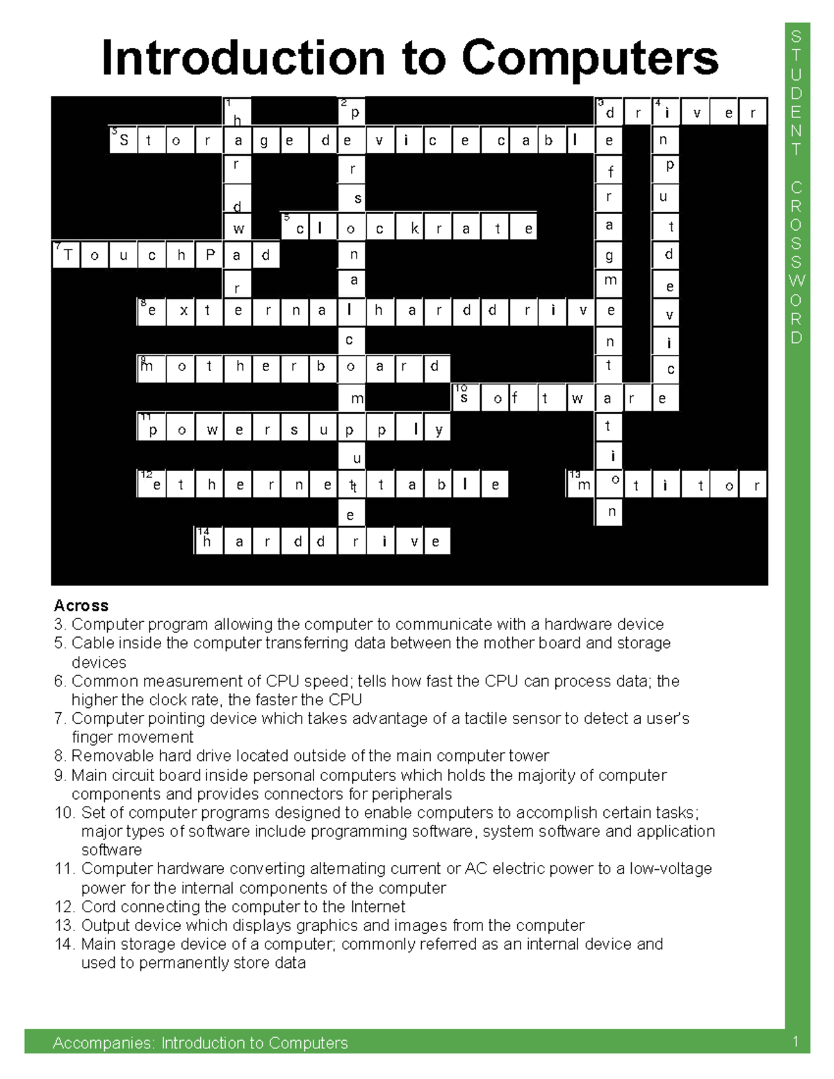 COMP101 Crossword Puzzle Introduction To Computers 1 Studocu COMP101 Crossword Puzzle Introduction To Computers 1 Studocu