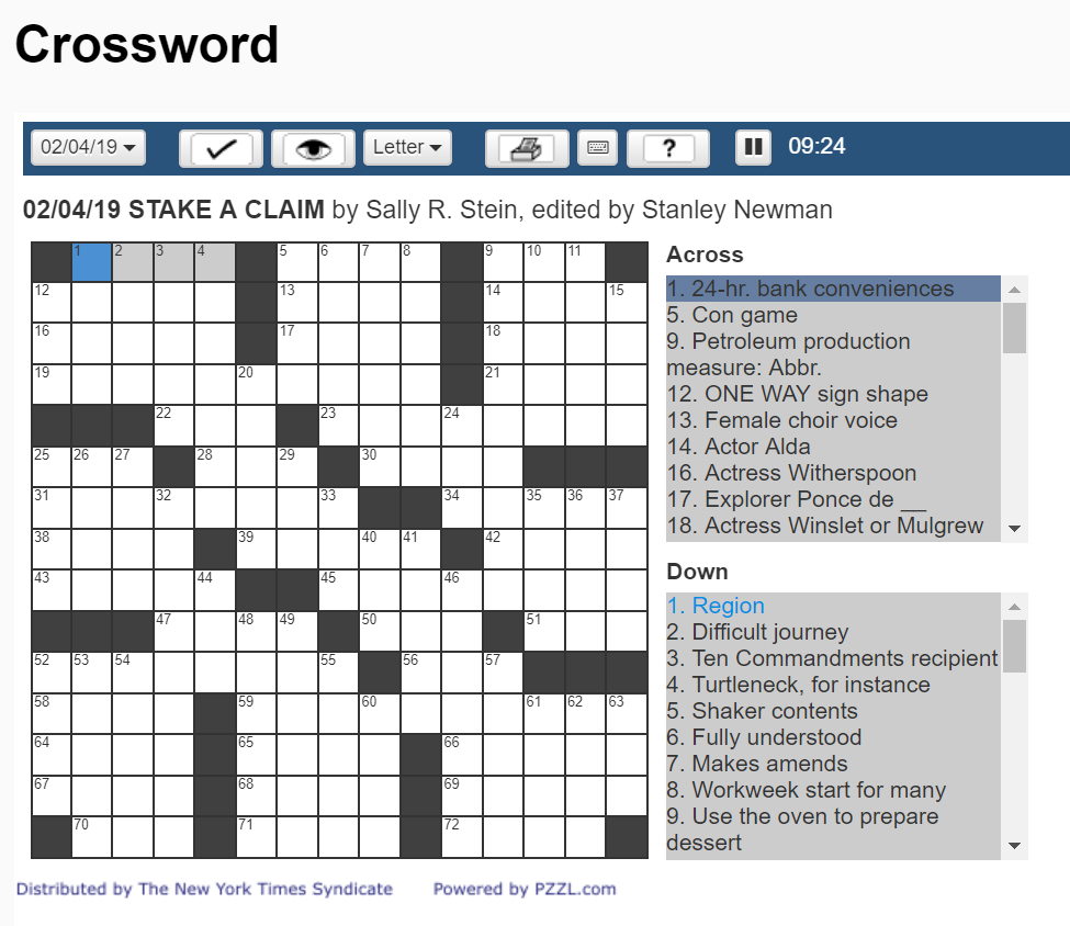 Crossword Boston Herald Printable