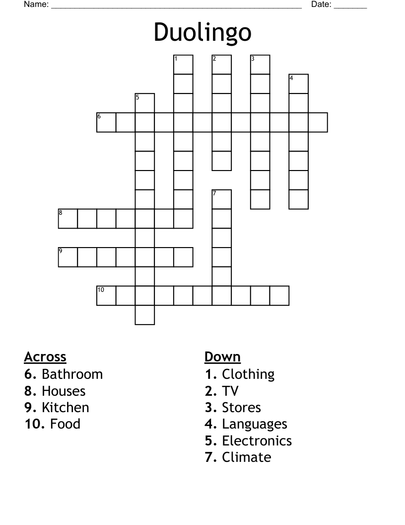 Duolingo Crossword WordMint Duolingo Crossword WordMint