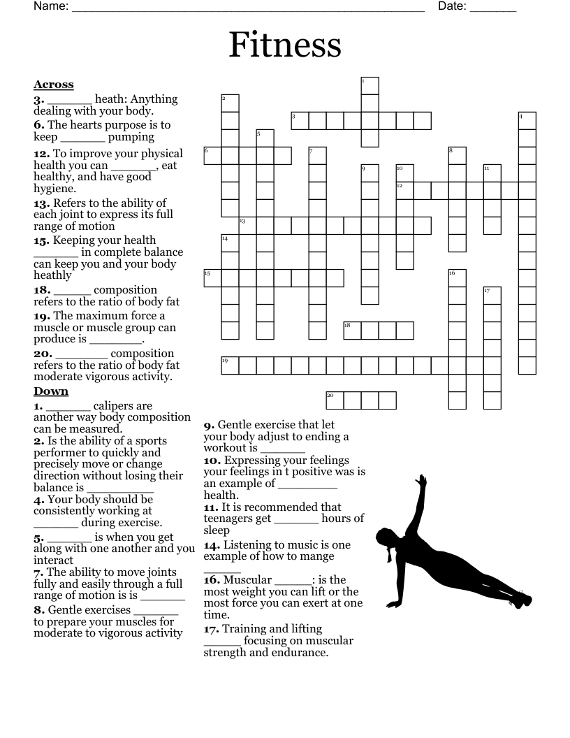 Fitness Crossword WordMint Fitness Crossword WordMint