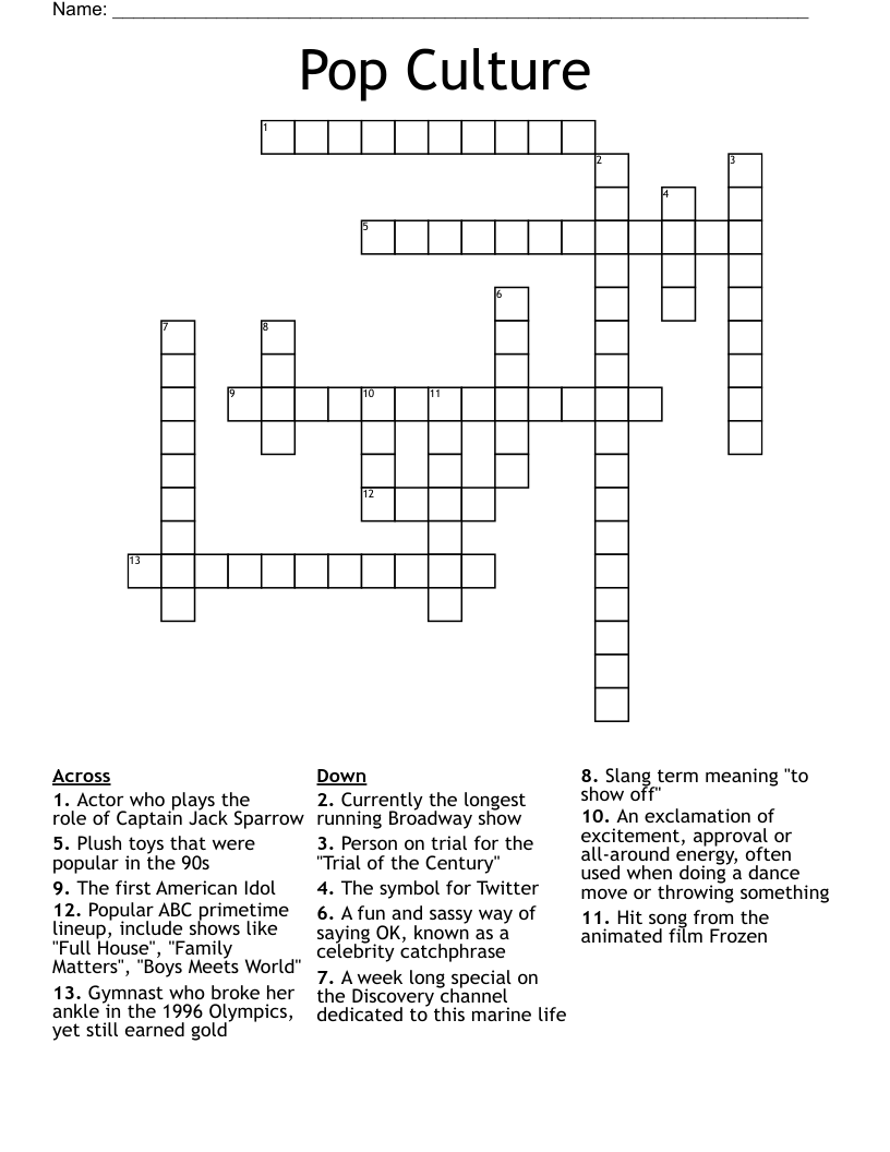 For Real Tho Crossword The Ultimate Test Of Your Pop Culture Knowledge Printable Puzzles Irama Design