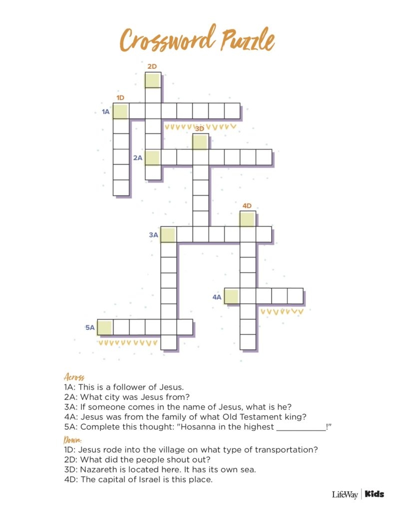 childrens crossword printable