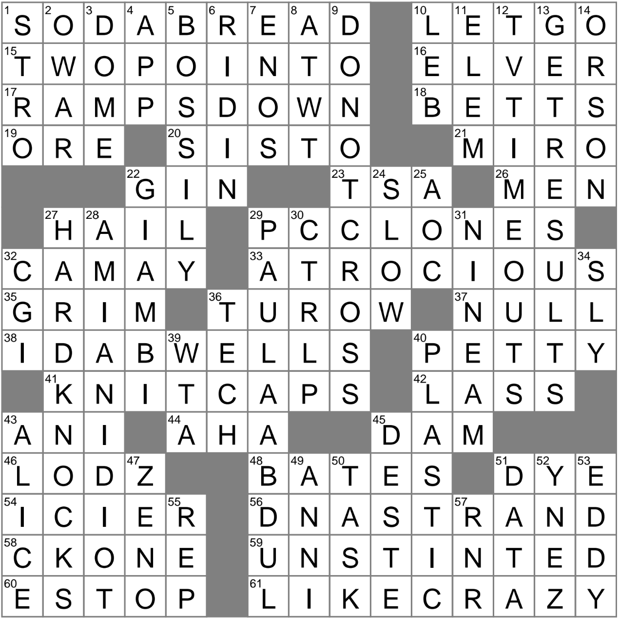 young eel crossword clue
