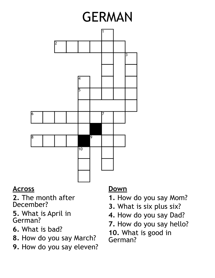 German Article Crossword Clue 3 Letters