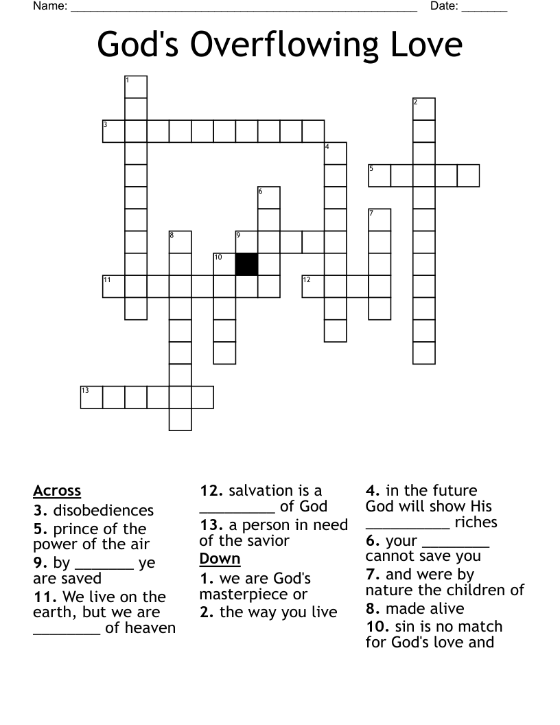 God Of Love Crossword Clue 4 Letters Printable