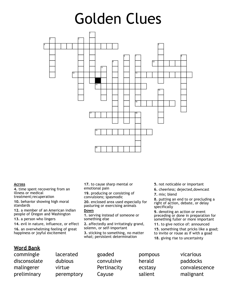 Golden Clues Crossword WordMint