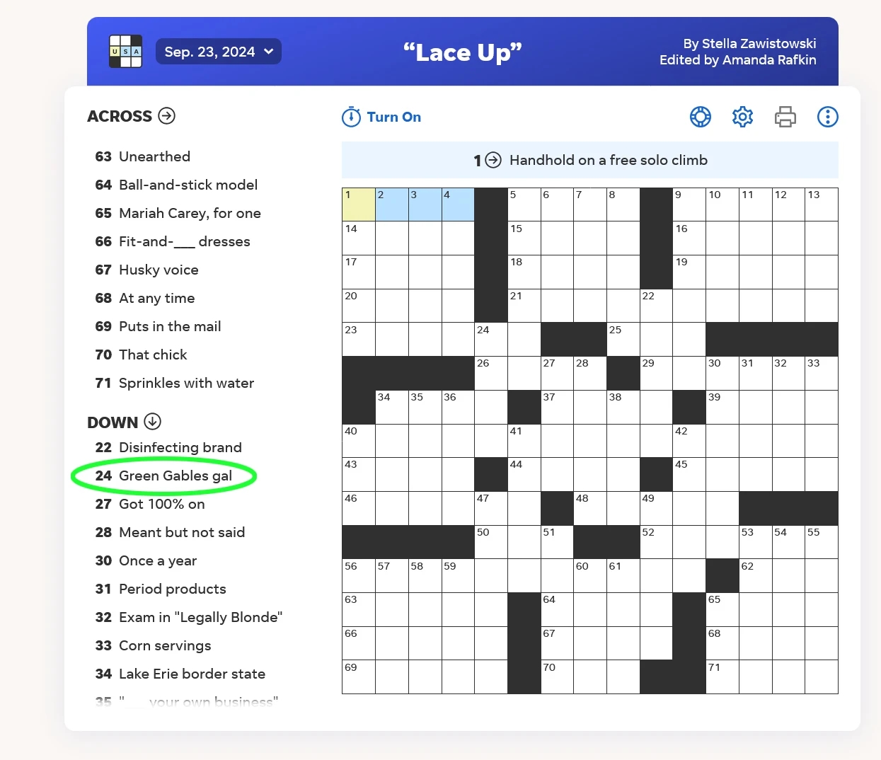 make lace crossword clue