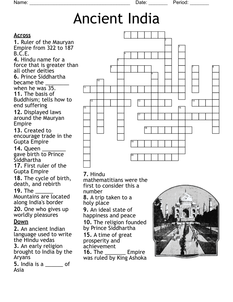Hinduism Crossword WordMint