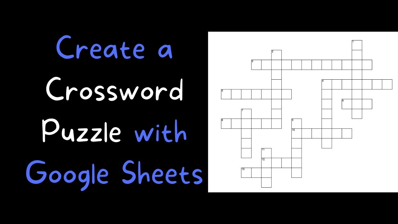 How To Create A Crossword Puzzle With Google Sheets YouTube