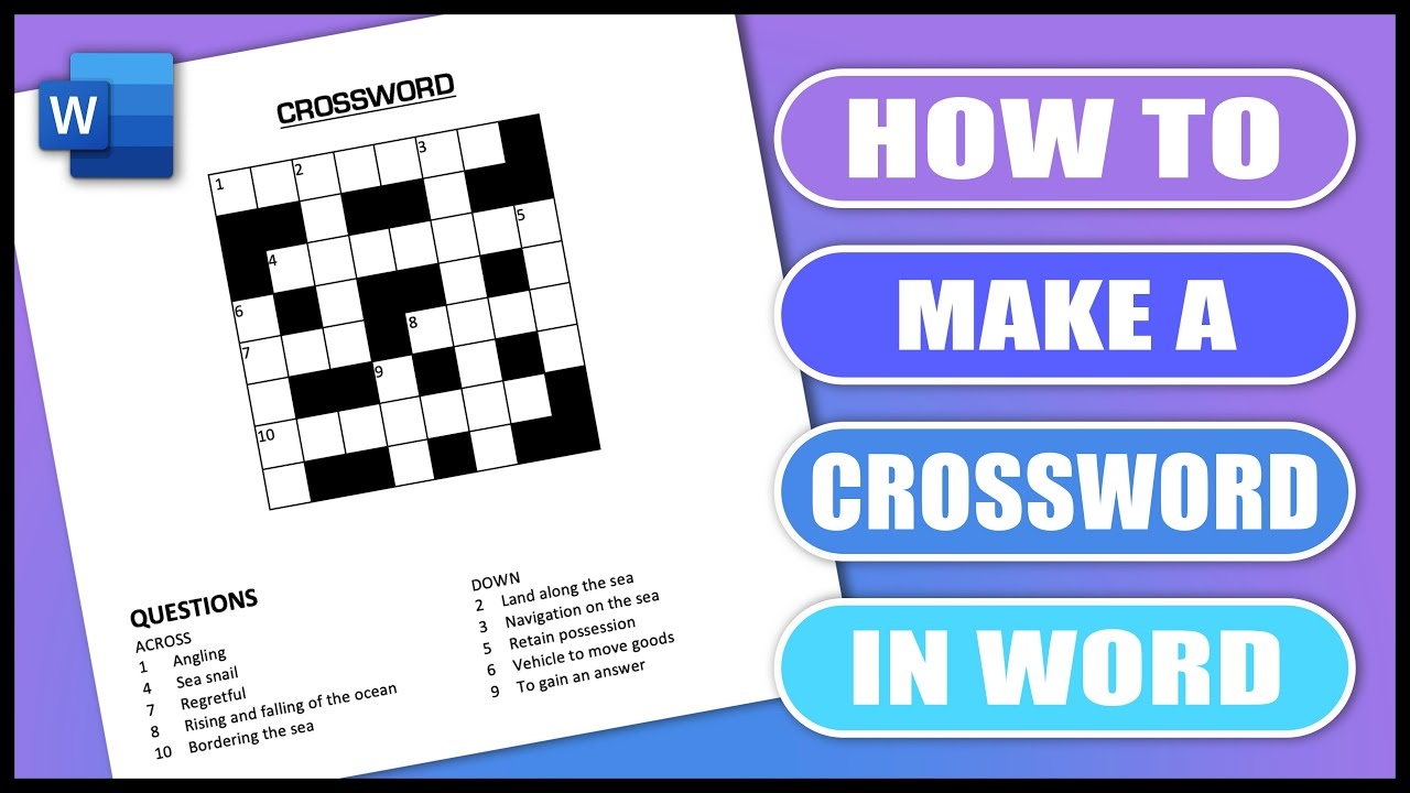 How To Make A CROSSWORD In Word Simple Word Tutorial YouTube