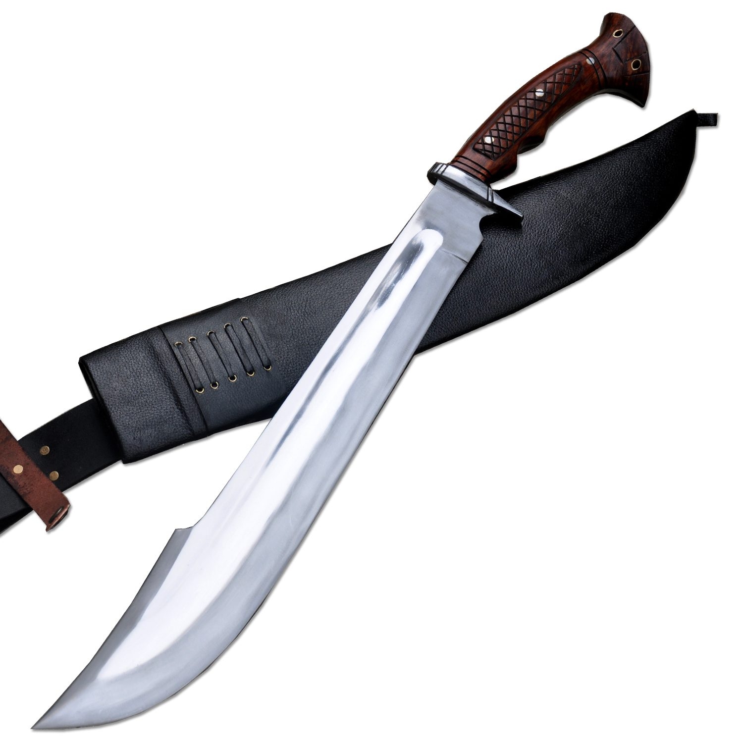 Jungle Machete With Cross Pattern Rosewood Handle Jungle Machete With Cross Pattern Rosewood Handle