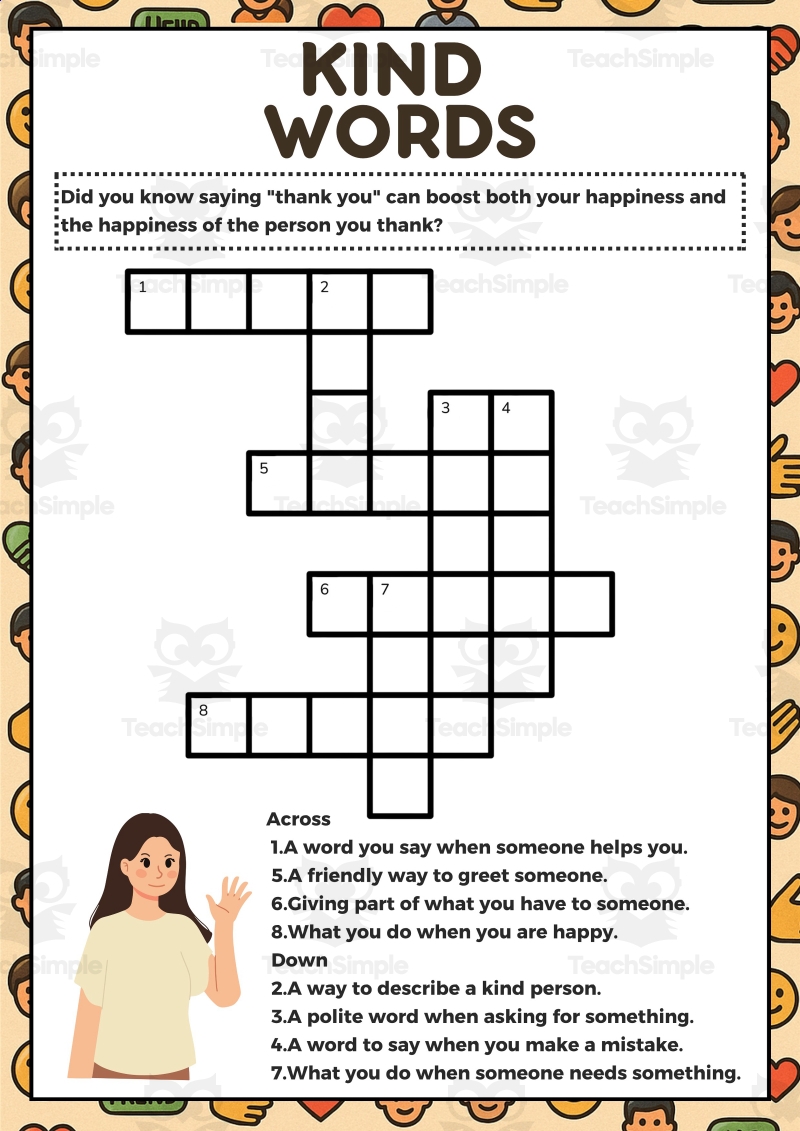Kindness Crossword 1 Page Sample PDF By Teach Simple Kindness Crossword 1 Page Sample PDF By Teach Simple