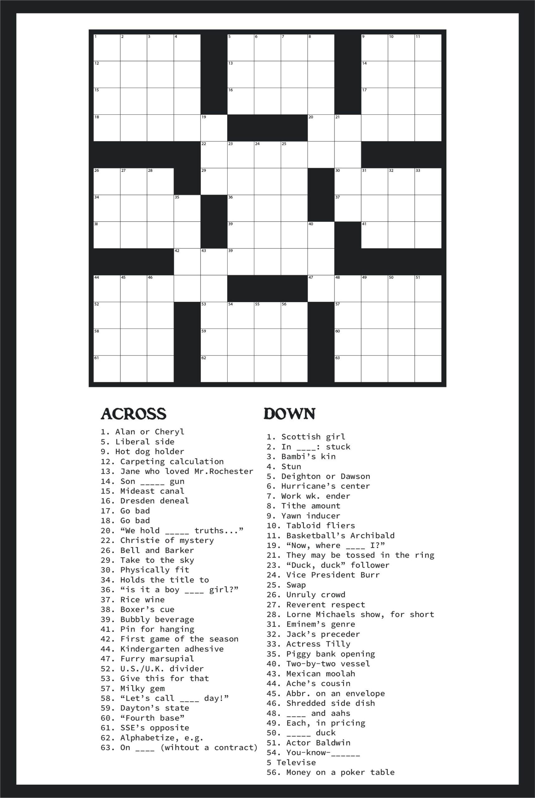 large font crossword puzzles