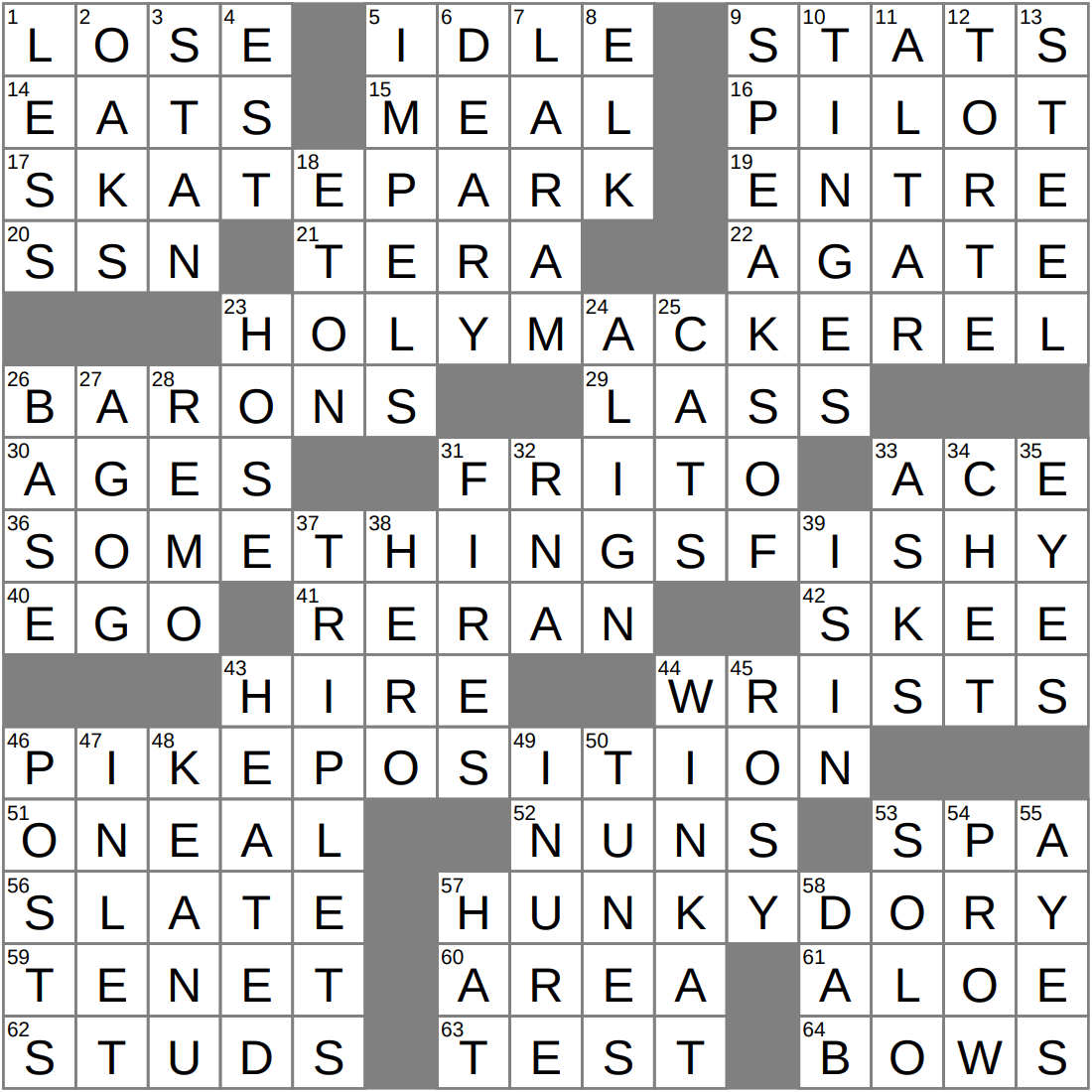 la times crossword puzzle today answers