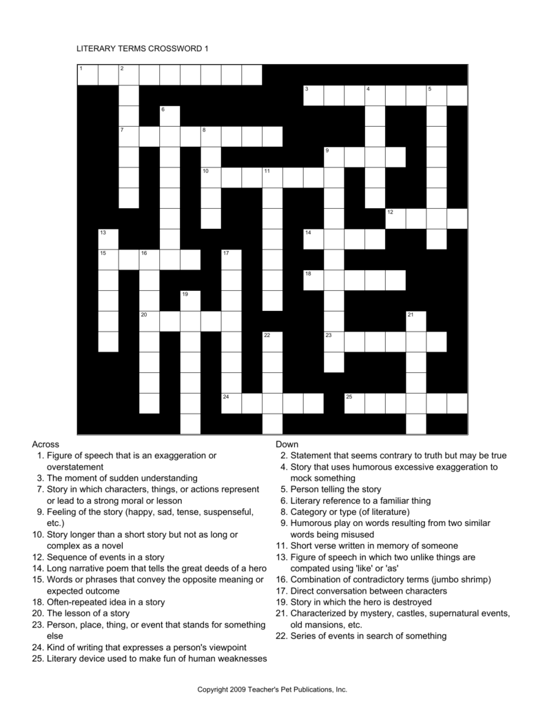 literary collection crossword clue