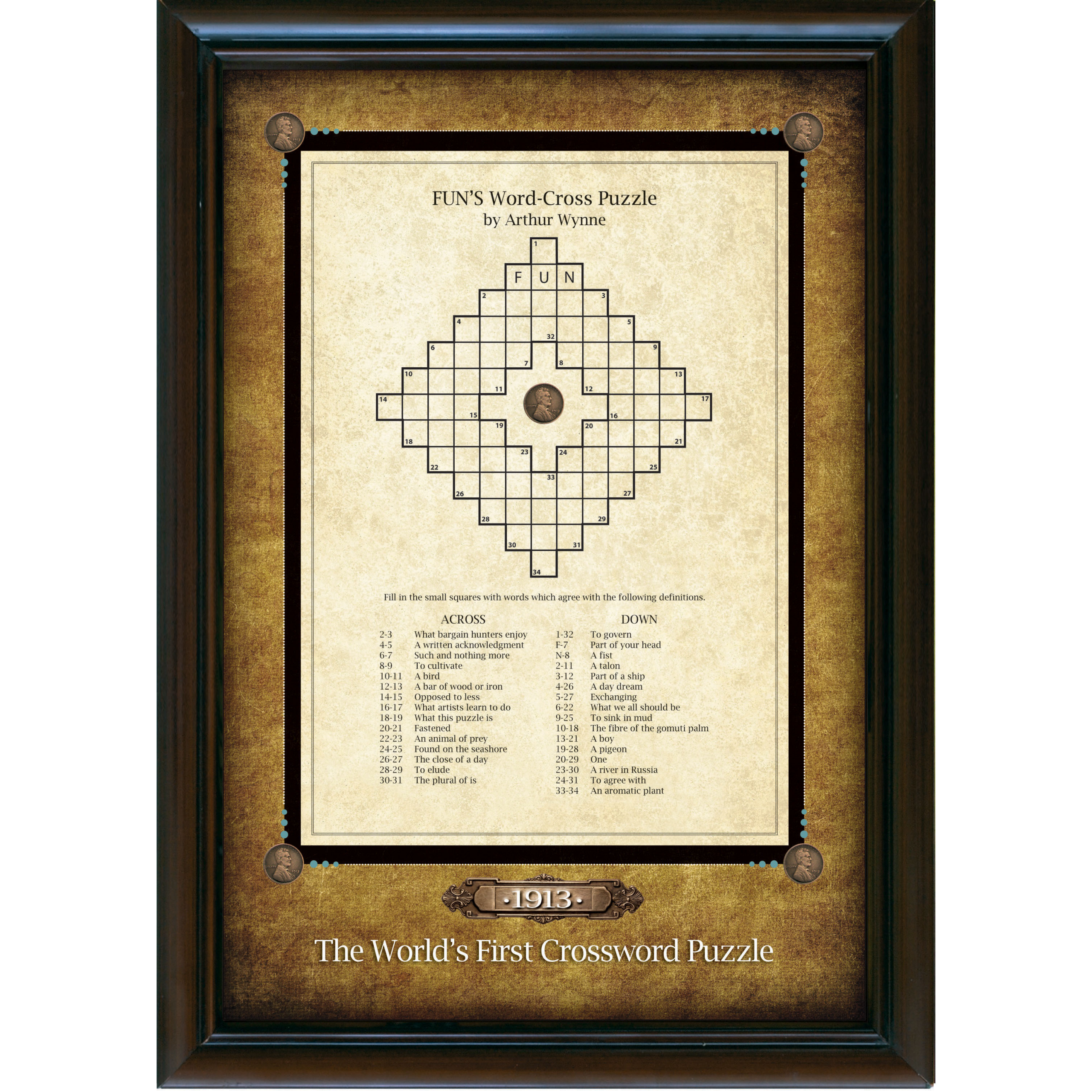 Made In USA World s First Crossword Puzzle