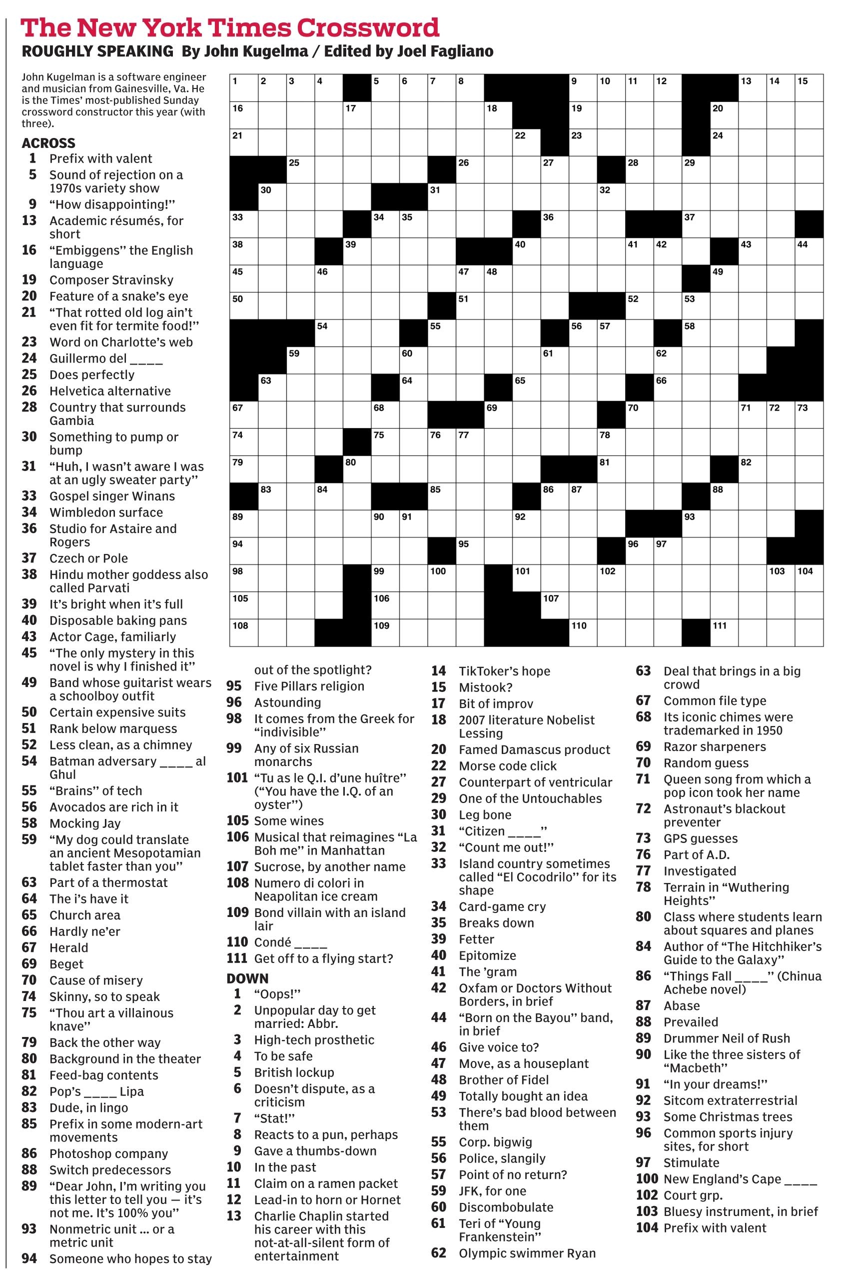 new york times printable crossword new york times printable crossword