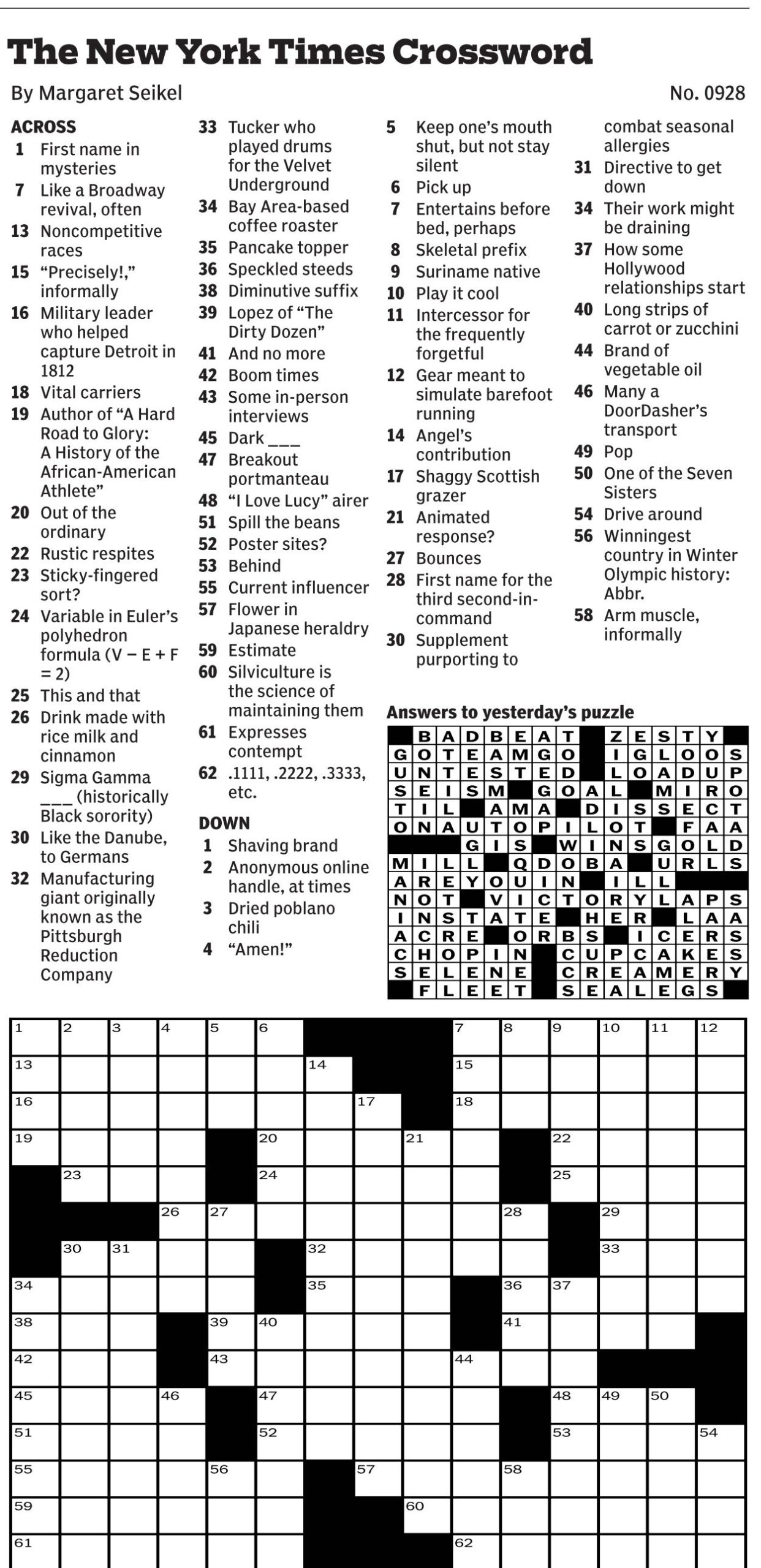 daily american crossword