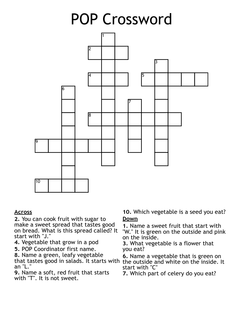 Pop Crossword Clue 3 Letters Letters