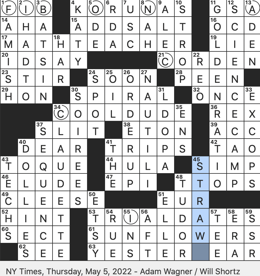 loose fellow crossword clue