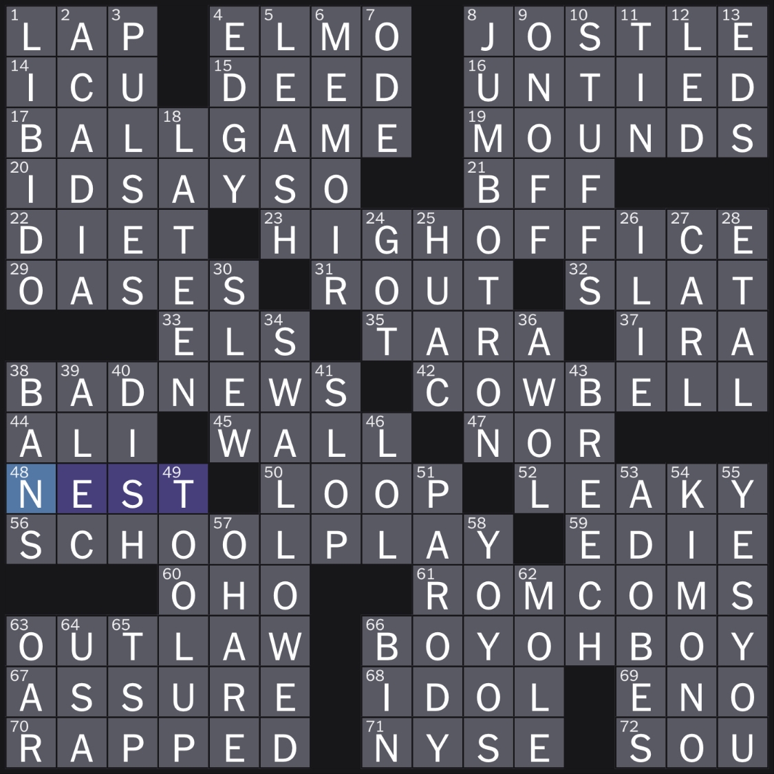 all over again crossword clue
