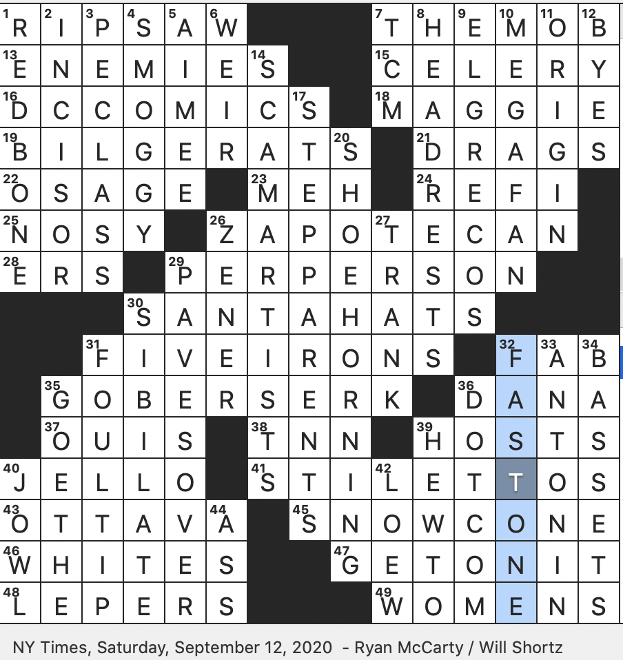 Rex Parker Does The NYT Crossword Puzzle Score Marking To Play Higher Or Lower Than Written SAT 9 12 20 Slangy Sedative Mesoamerican Language Family With About Half A Million Speakers
