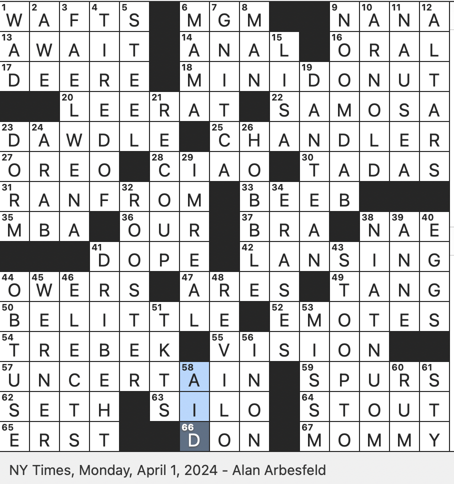 like 4 and 24 nyt crossword