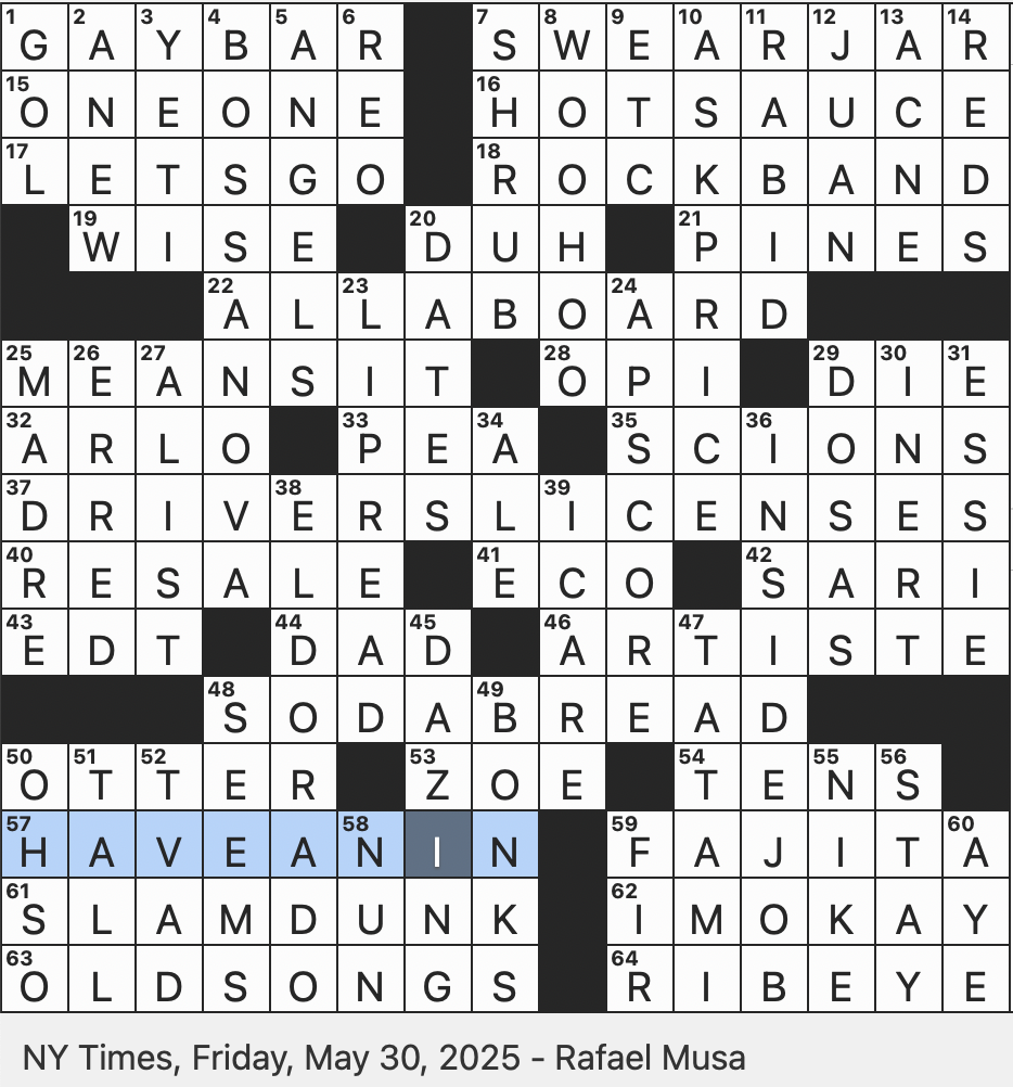 Rex Parker Does The NYT Crossword Puzzle Topiarist s canvas FRI 5 30 25 Typical Floor Covering In A Washitsu Leavened Loaf Made Sans Yeast Something That s Filled With Bad Words 