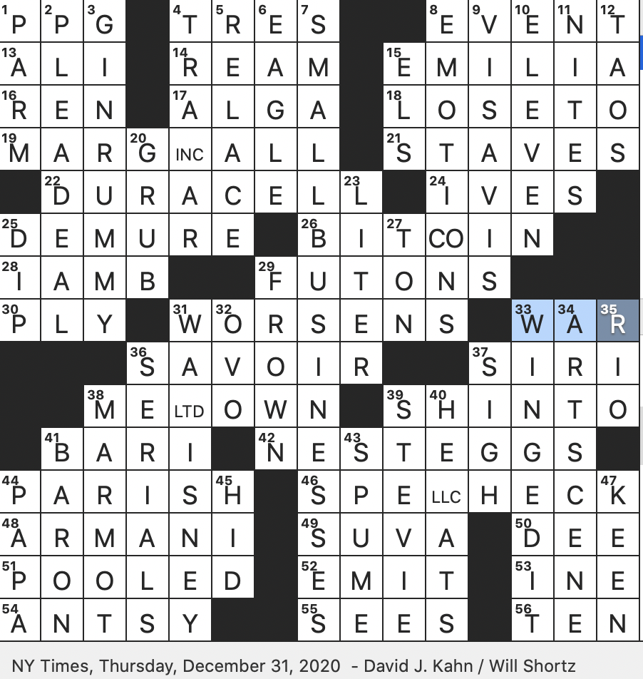 Rex Parker Does The NYT Crossword Puzzle Woodchuck Of The Western U S THU 12 31 20 Vivre Ability To Live Elegantly James Merritt Pioneer In American Lithography Rex Parker Does The NYT Crossword Puzzle Woodchuck Of The Western U S THU 12 31 20 Vivre Ability To Live Elegantly James Merritt Pioneer In American Lithography