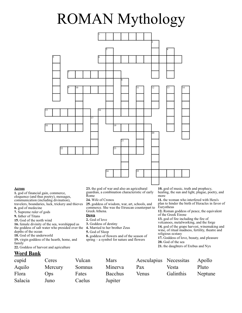 greek goddess of spring crossword