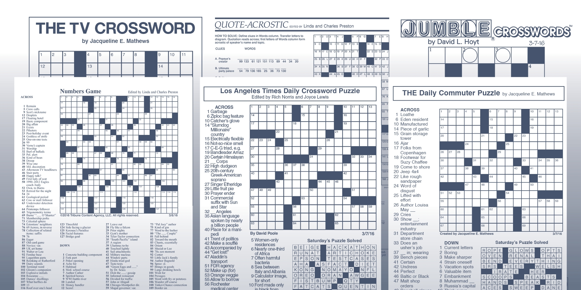 daily commuter crossword answers