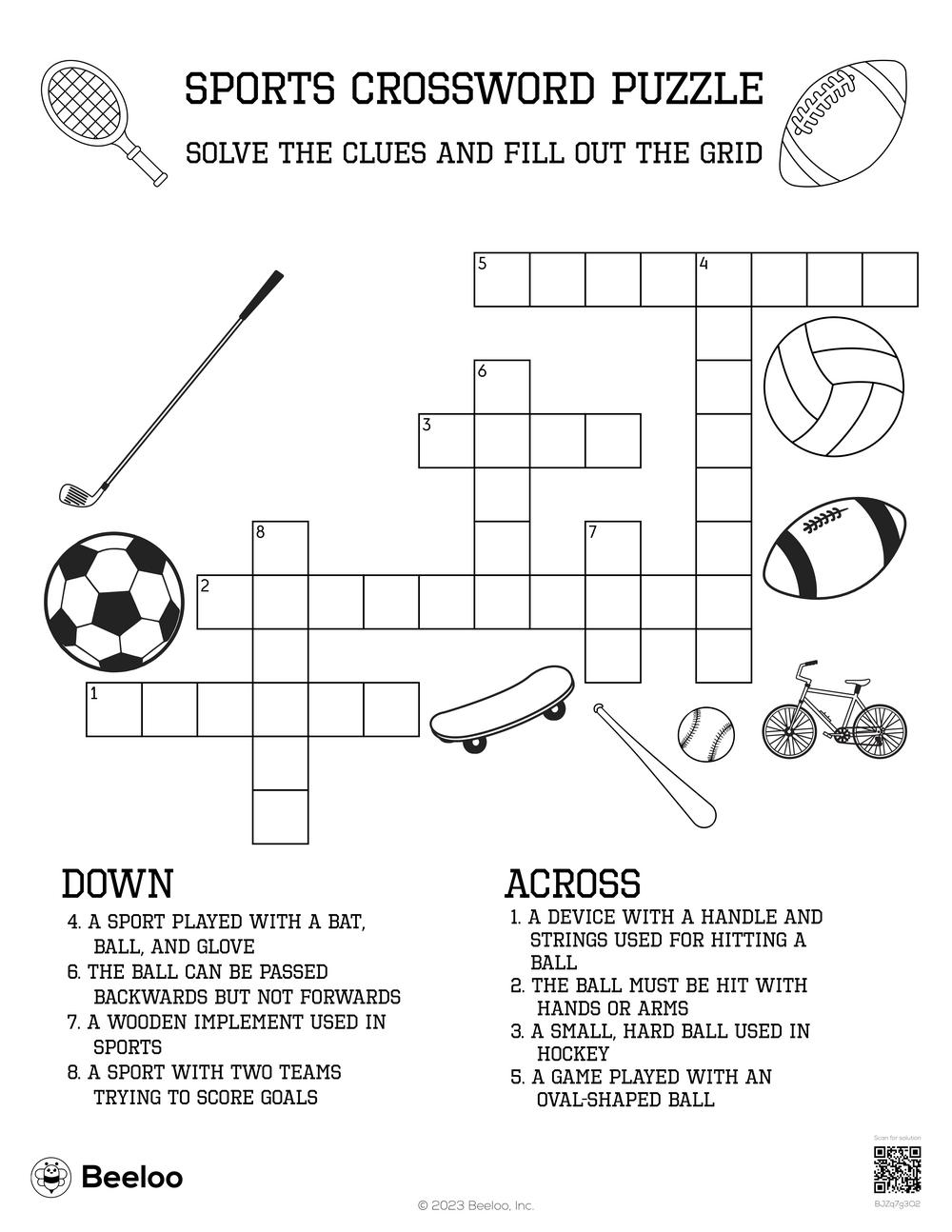 sports crossword puzzles