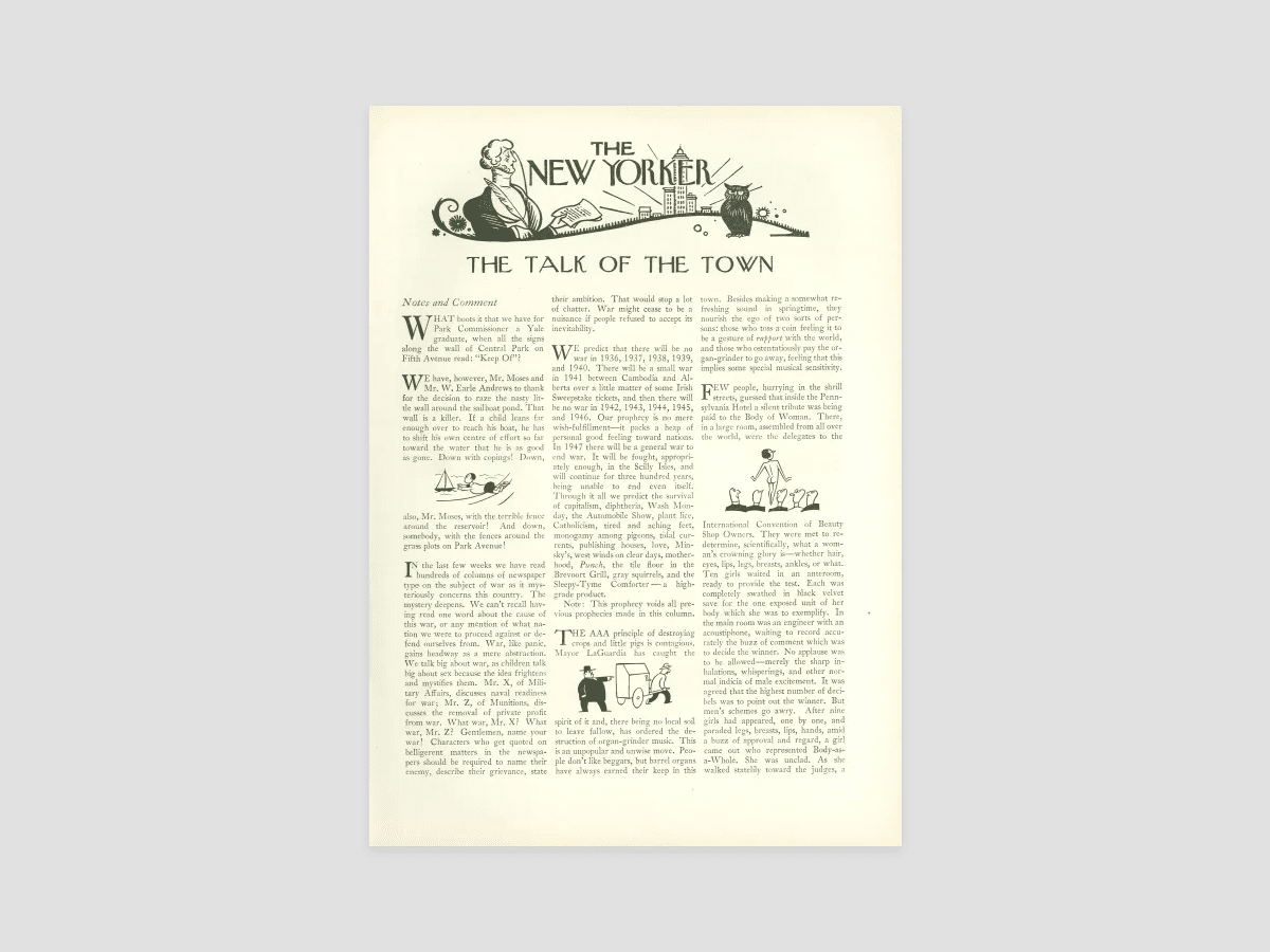 The Talk Of The Town The New Yorker