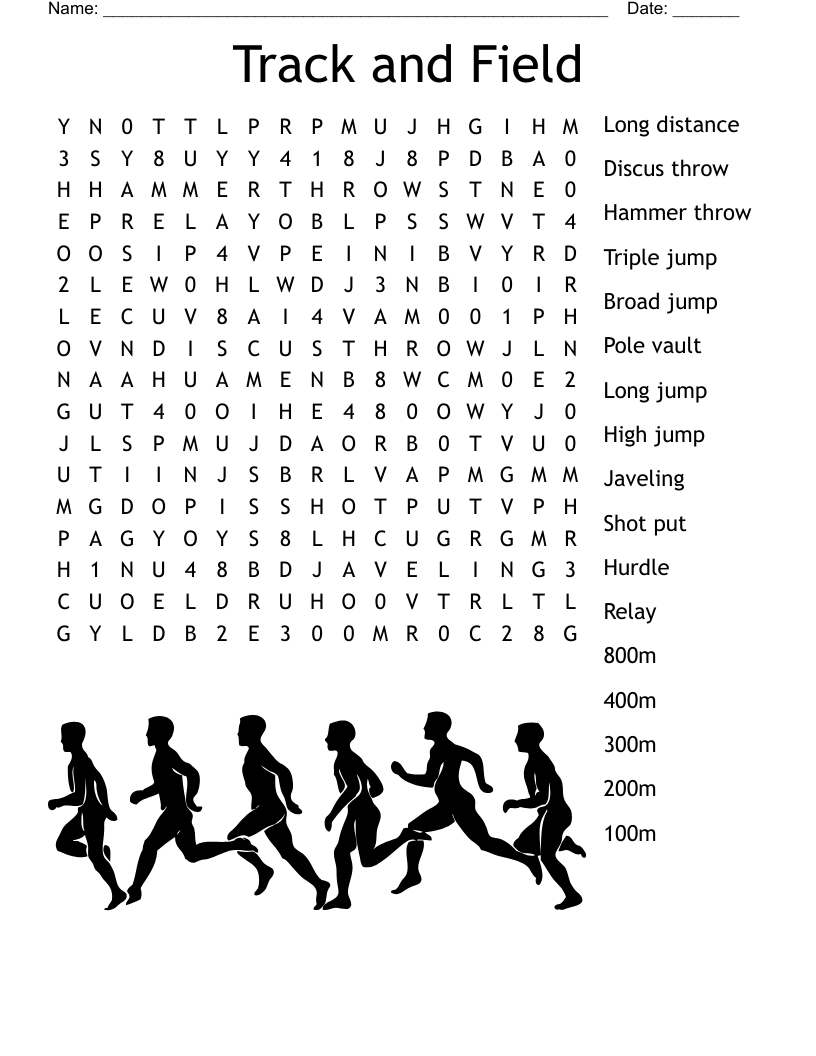 Track And Field Crossword WordMint