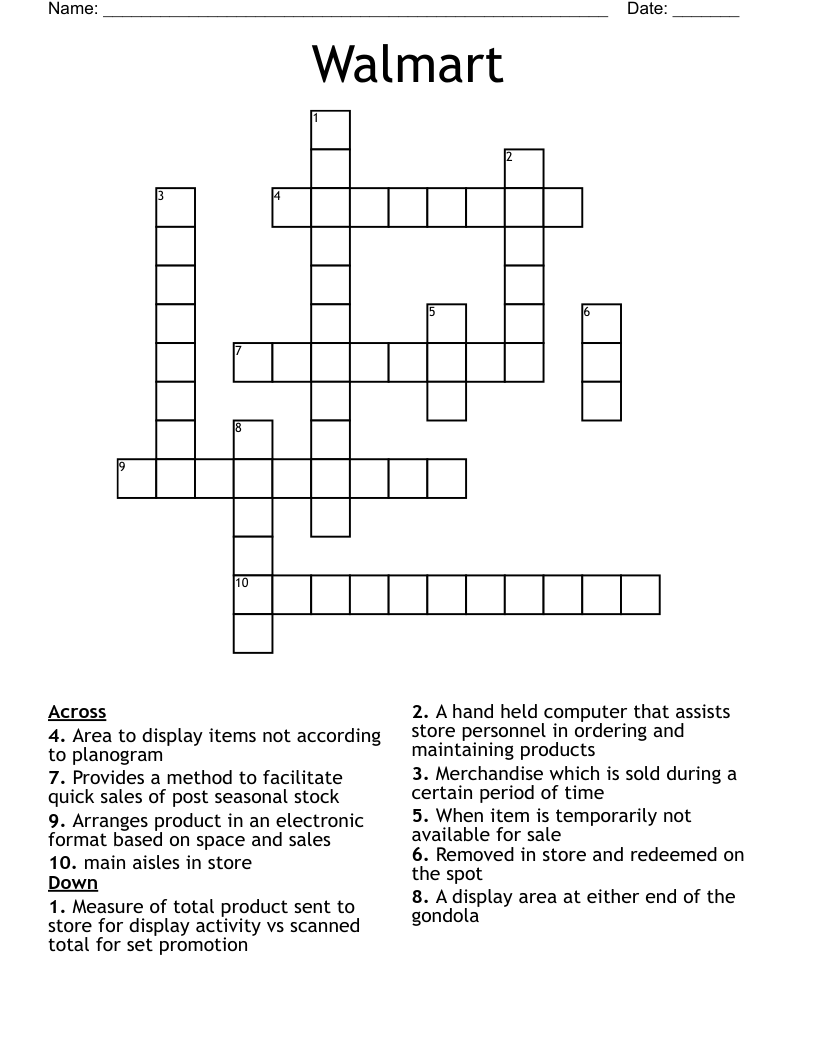 Walmart Crossword WordMint Walmart Crossword WordMint
