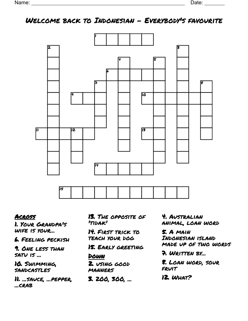 indonesian island crossword