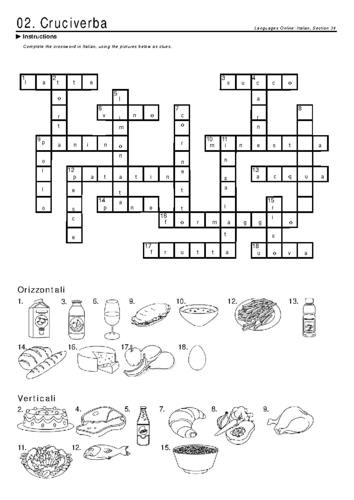 italian article crossword clue