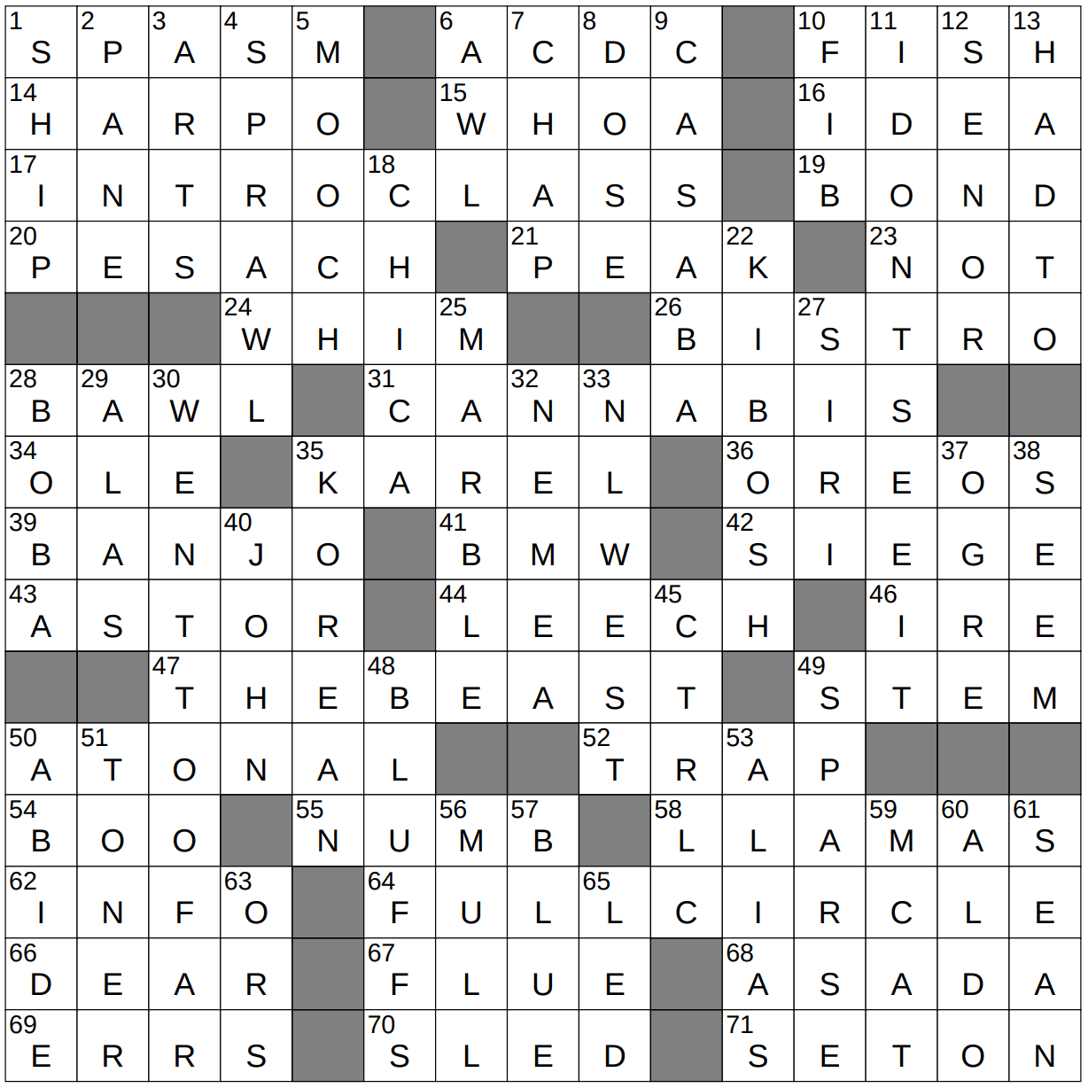 0320 24 NY Times Crossword 20 Mar 24 Wednesday NYXCrossword