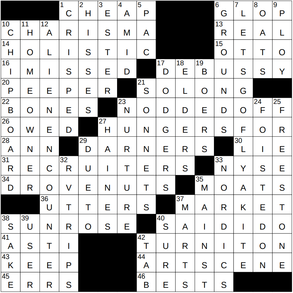 0510 25 NY Times Crossword 10 May 25 Saturday NYXCrossword