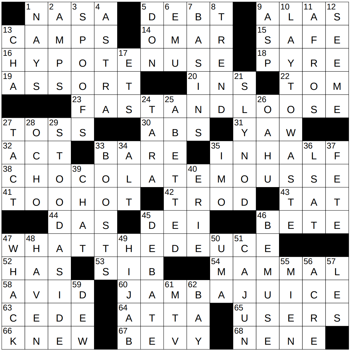 0529 23 NY Times Crossword 29 May 23 Monday NYXCrossword