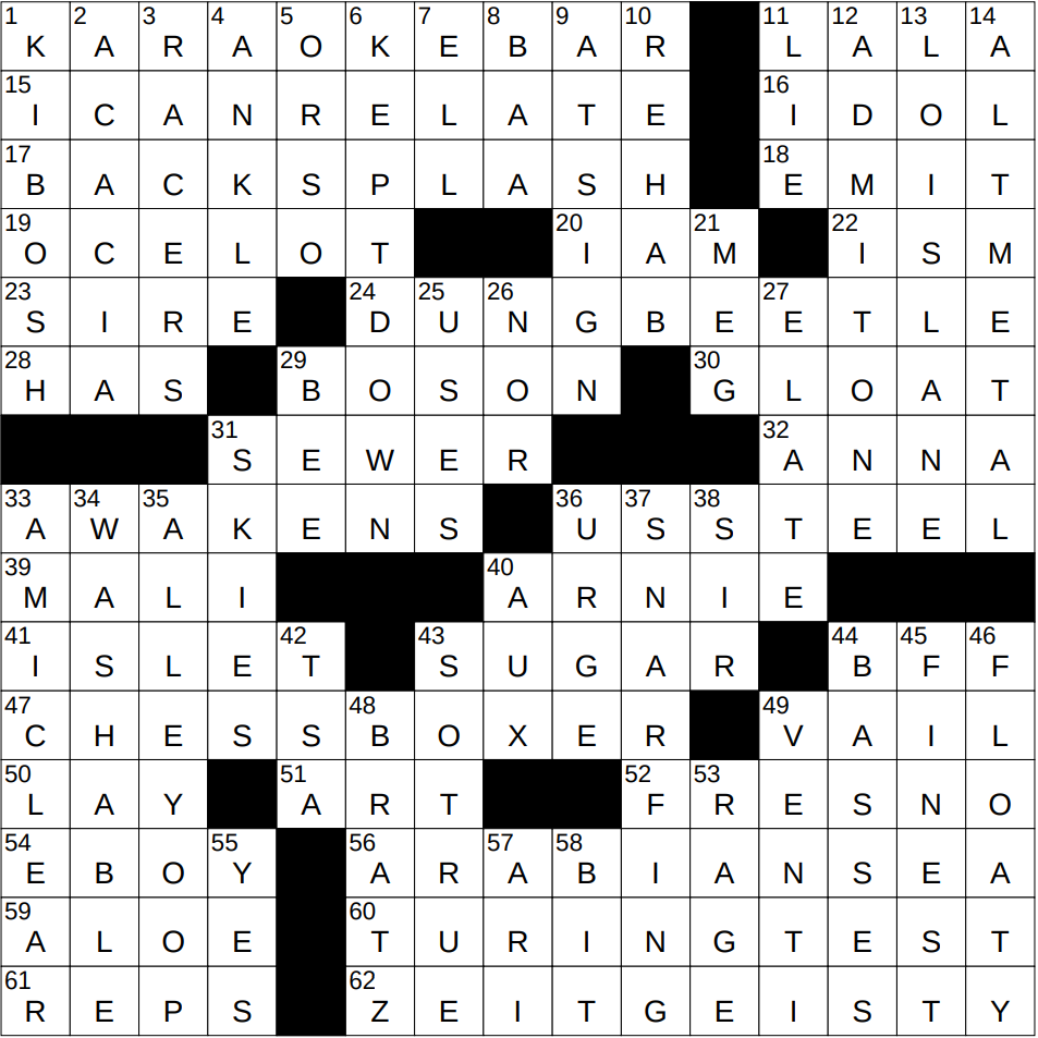0531 25 NY Times Crossword 31 May 25 Saturday NYXCrossword