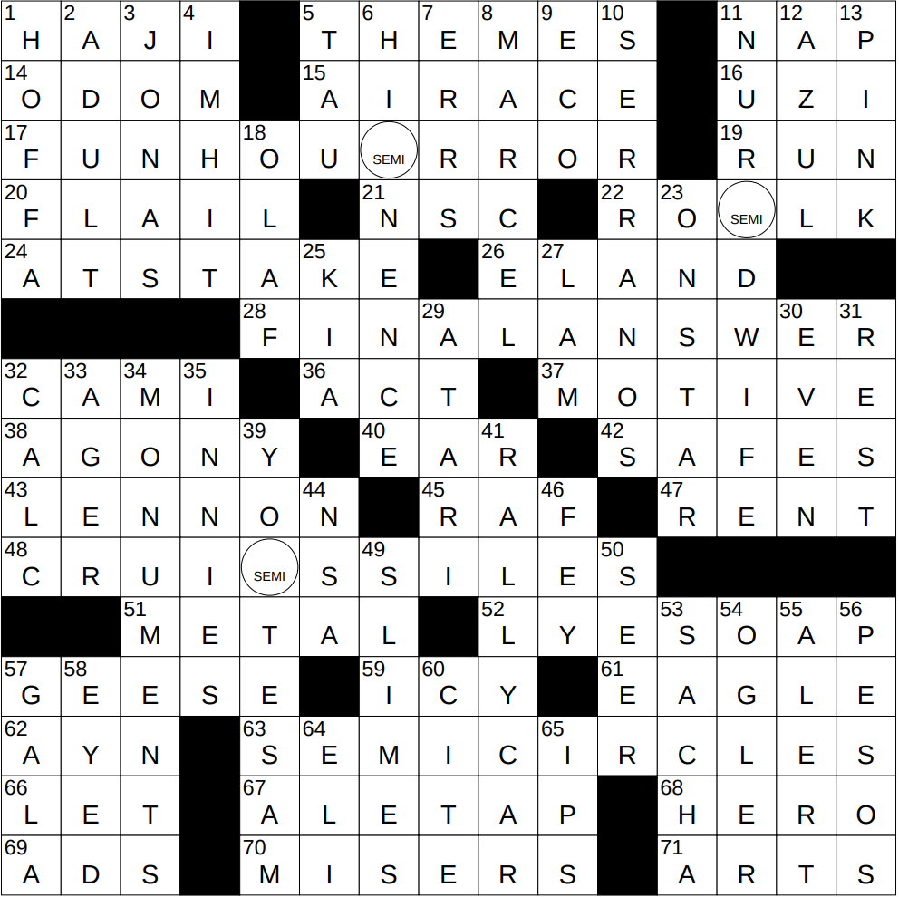 0904 24 NY Times Crossword 4 Sep 24 Wednesday NYXCrossword