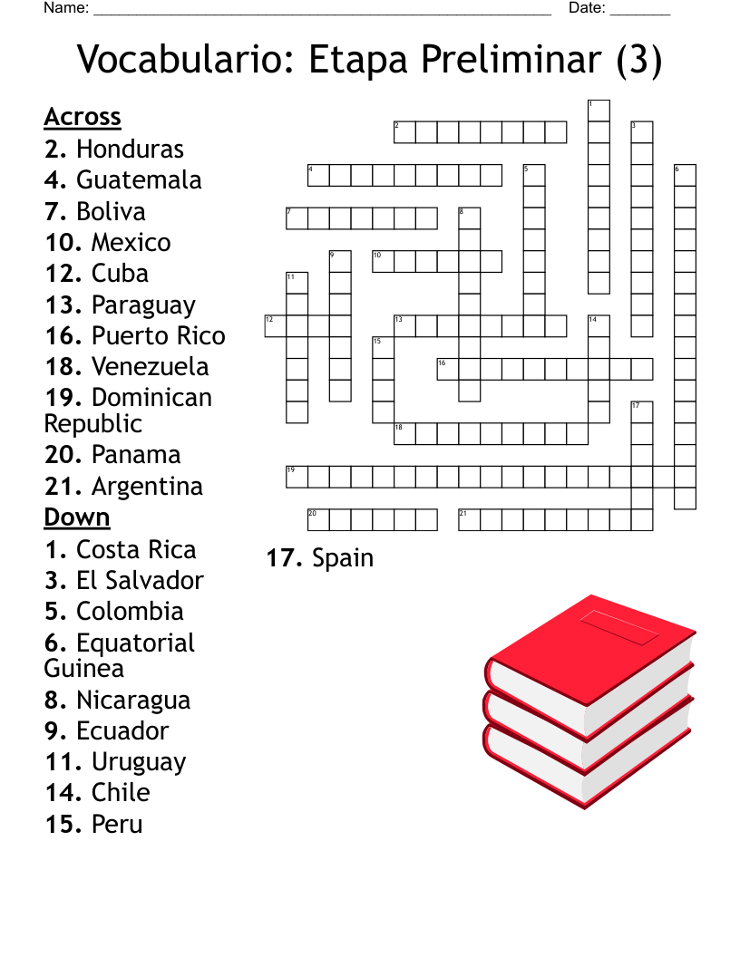 21 Spanish Speaking Countries Crossword WordMint