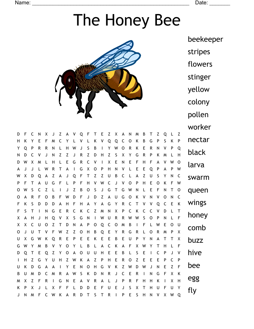 All About Bees Crossword WordMint All About Bees Crossword WordMint